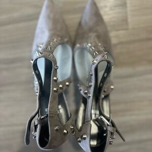 Stuart Weitzman Studded Brown Heels